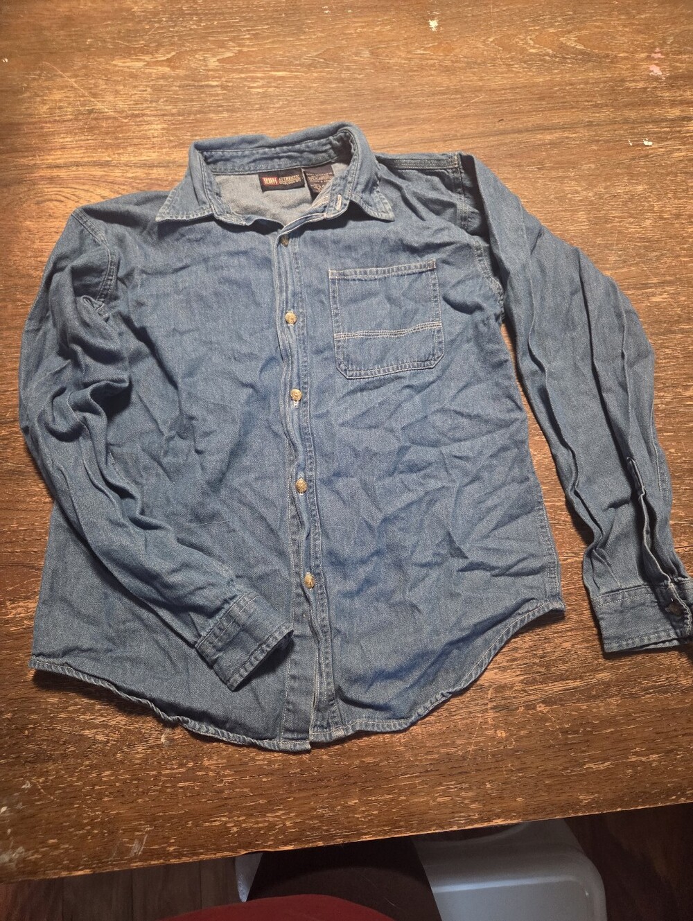 Faded Glory Kids Light Blue Denim Button-Down Shirt